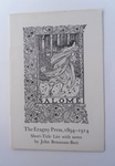 The Eragny Press 1894-1914 Short Title List With Notes